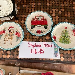 THE PIONEER WOMAN Christmas appetizer plates set